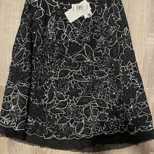 Basil & Maude Black Beaded Skirt